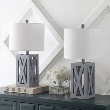Stewart 21.5" Wood LED Table Lamp